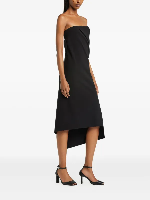 Draped Crpe Bustier Dress - Black - 36 - Courrges Draped Crpe Bustier Dress - Black - 36 - Courrges