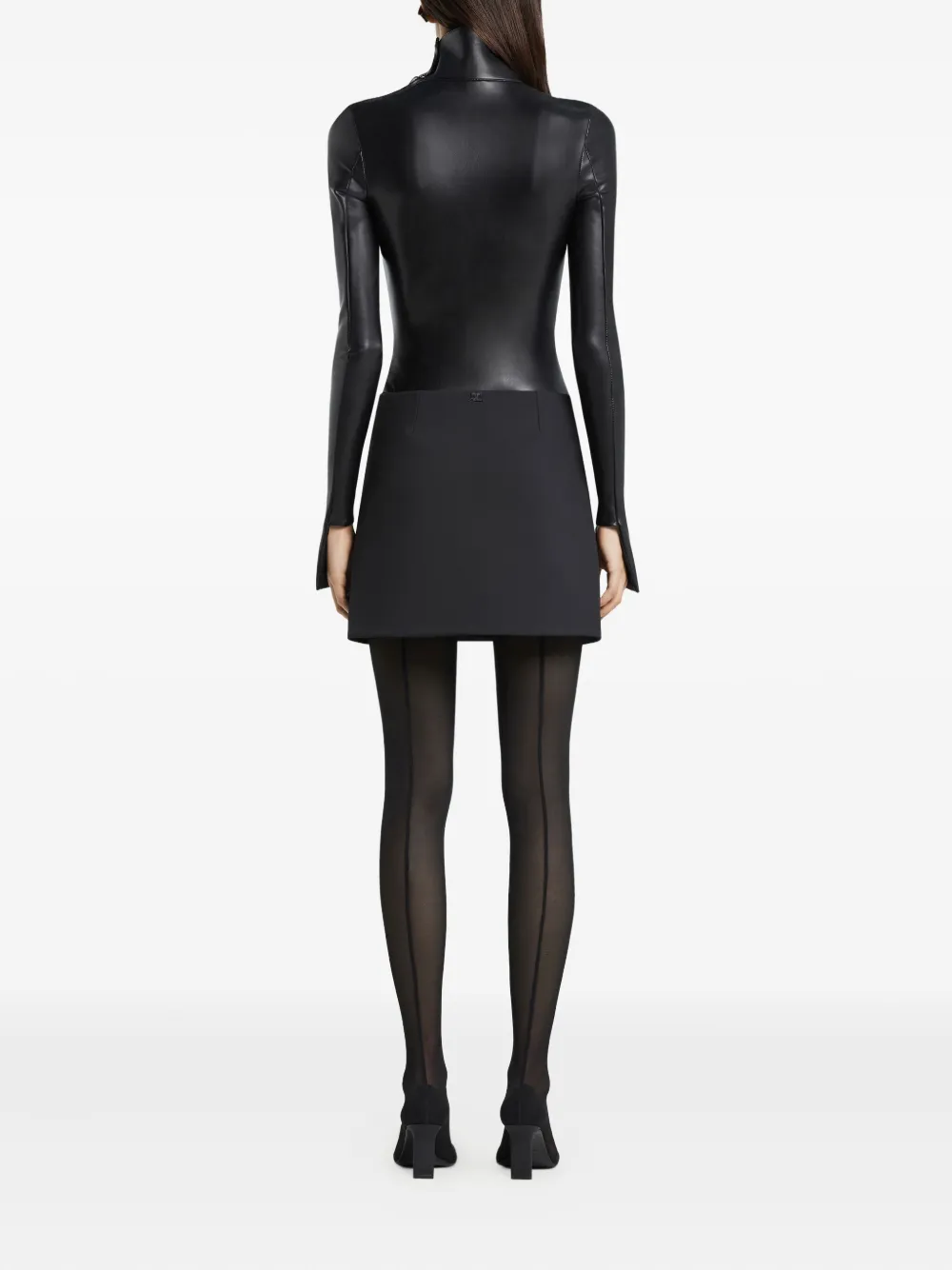 Courrèges One Minute Twill Mini-skirt In Black