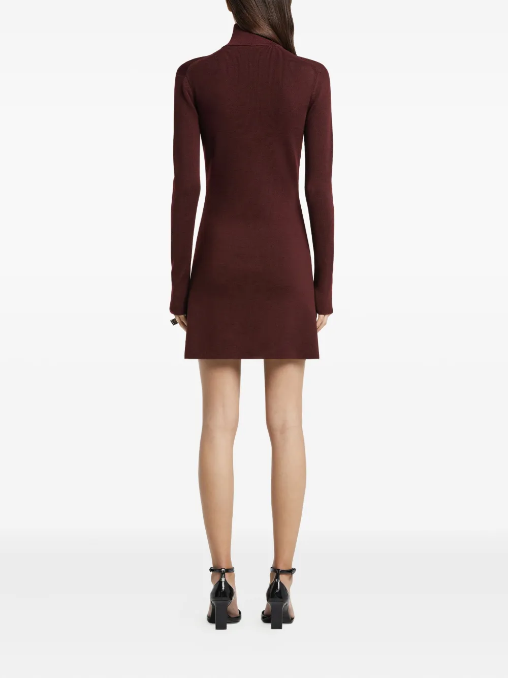 Courrèges Mini-jurk met hoge hals en rits Rood