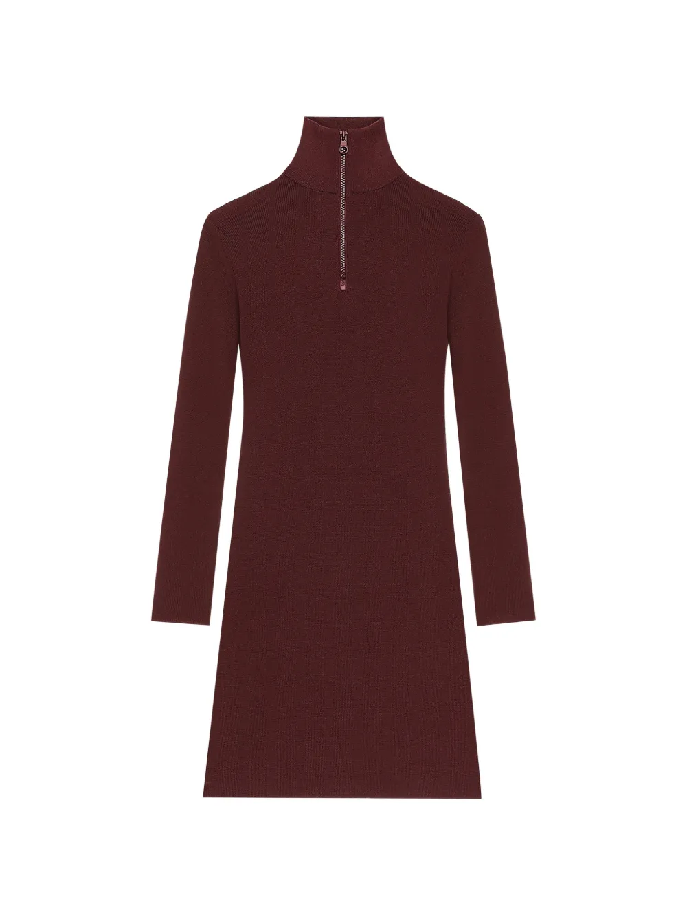 Courrèges Mini-jurk met hoge hals en rits Rood