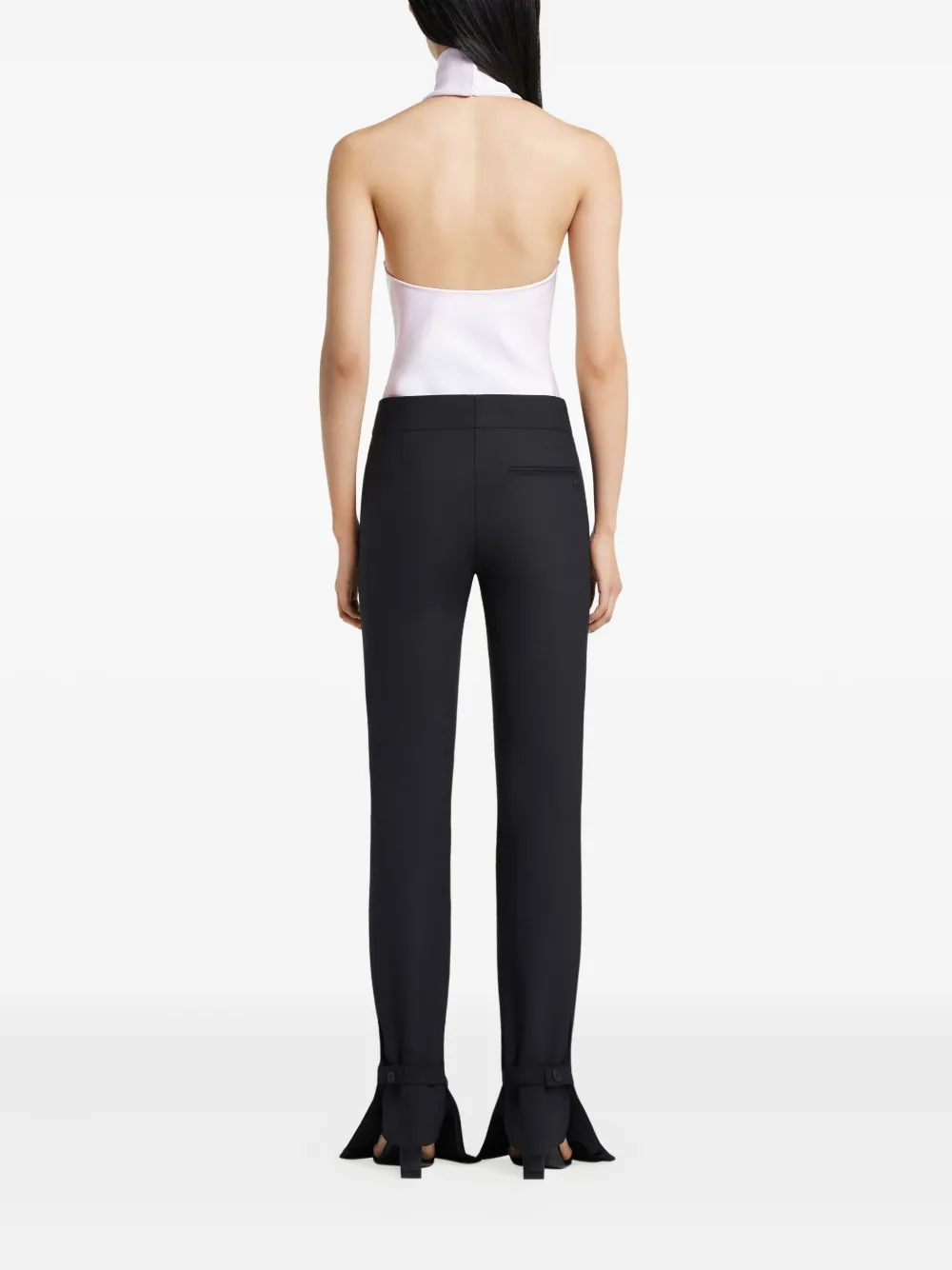 Courrèges Halterneck Embroidered Bodysuit In Pink