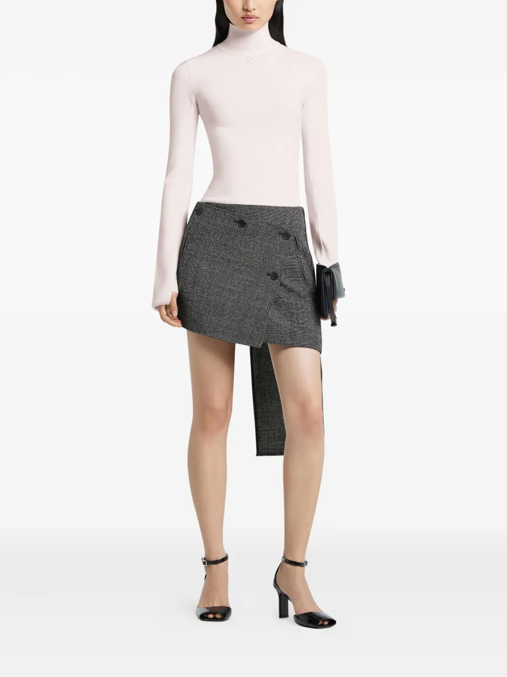 Courrèges Mock-neck Interlock Sweater In Purple