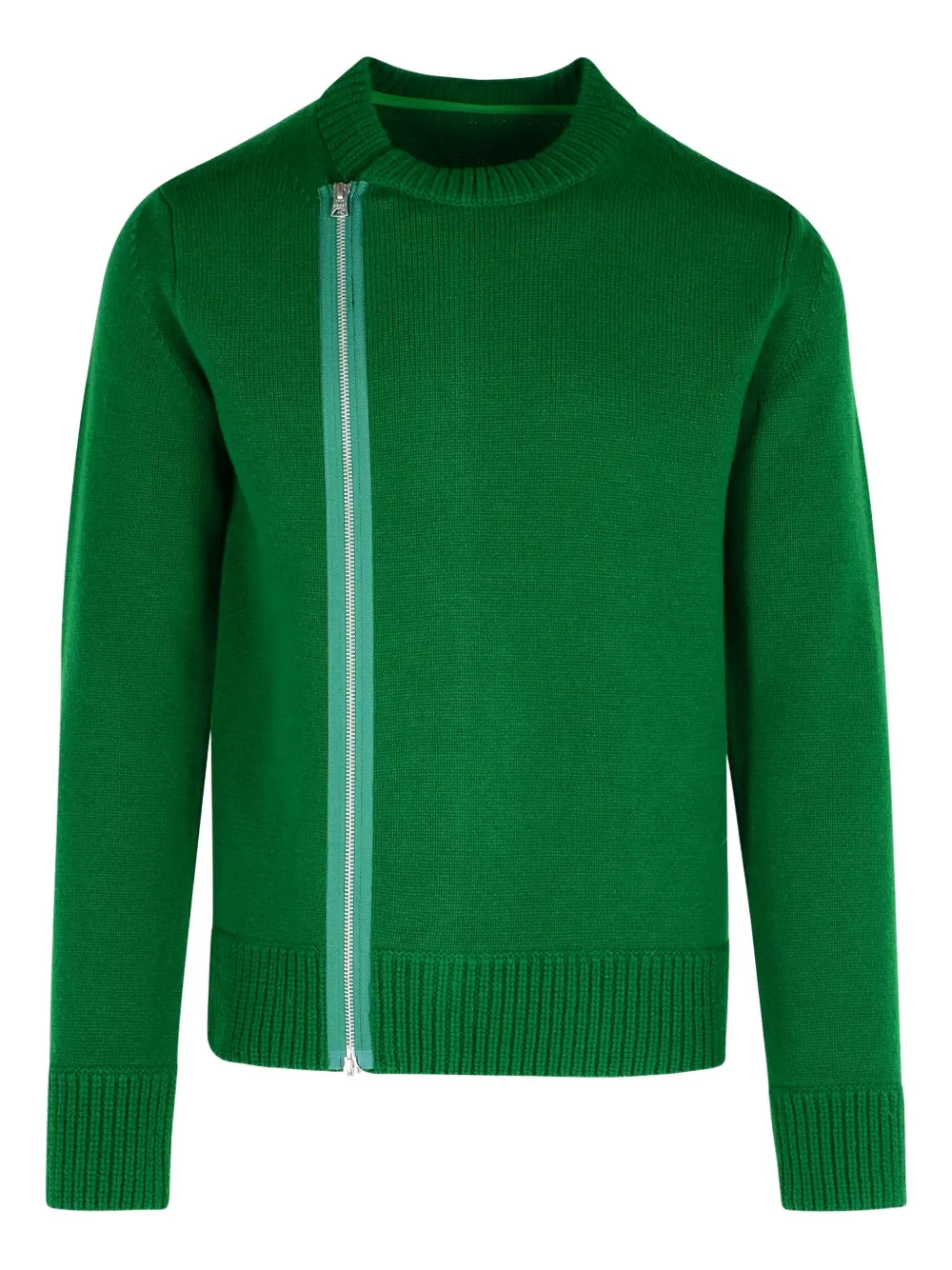 Sacai Wollen sweater met ritsdetail Groen