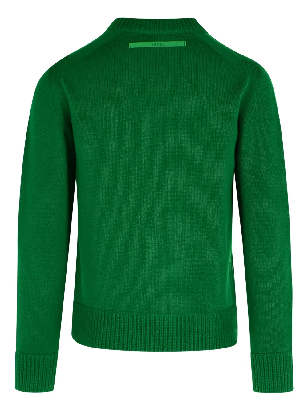 Sacai zip-detail wool sweater - Groen