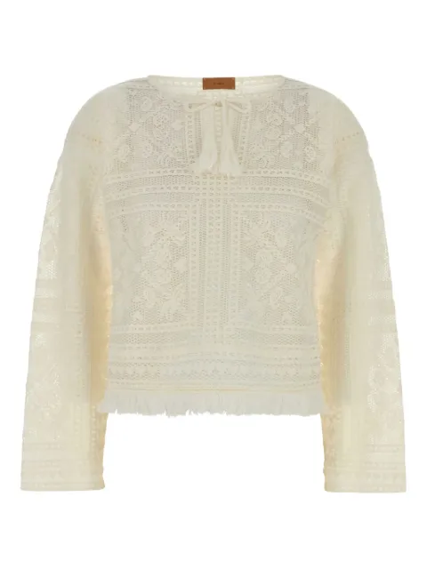 Alanui crochet fringed sweater