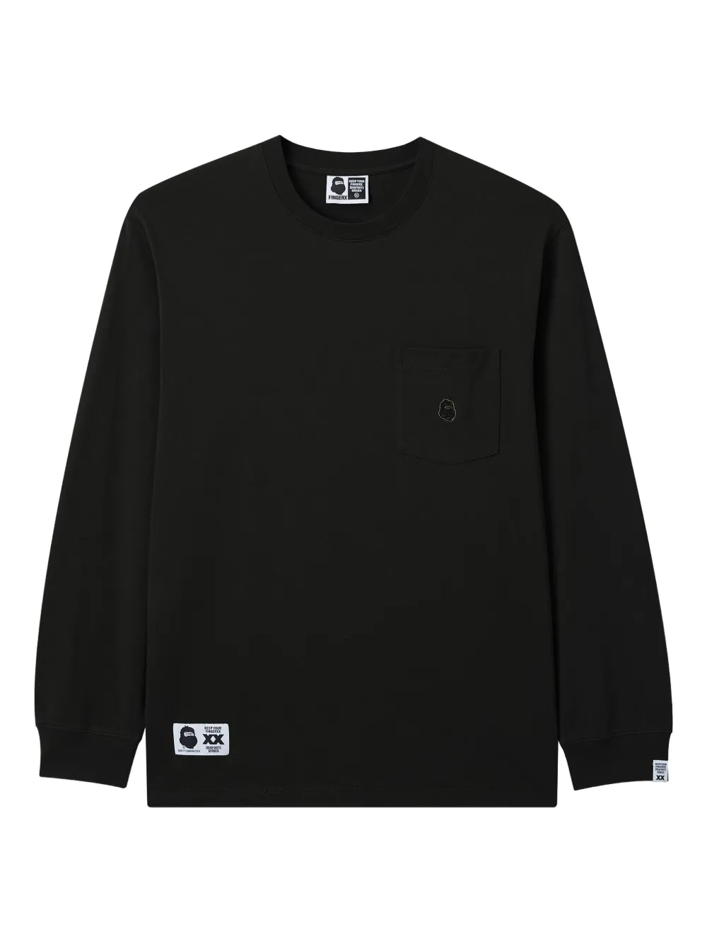 FINGERCROXX pocket long-sleeve T-shirt | Black | Image 1