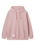 FINGERCROXX logo-patch cotton hoodie - Pink