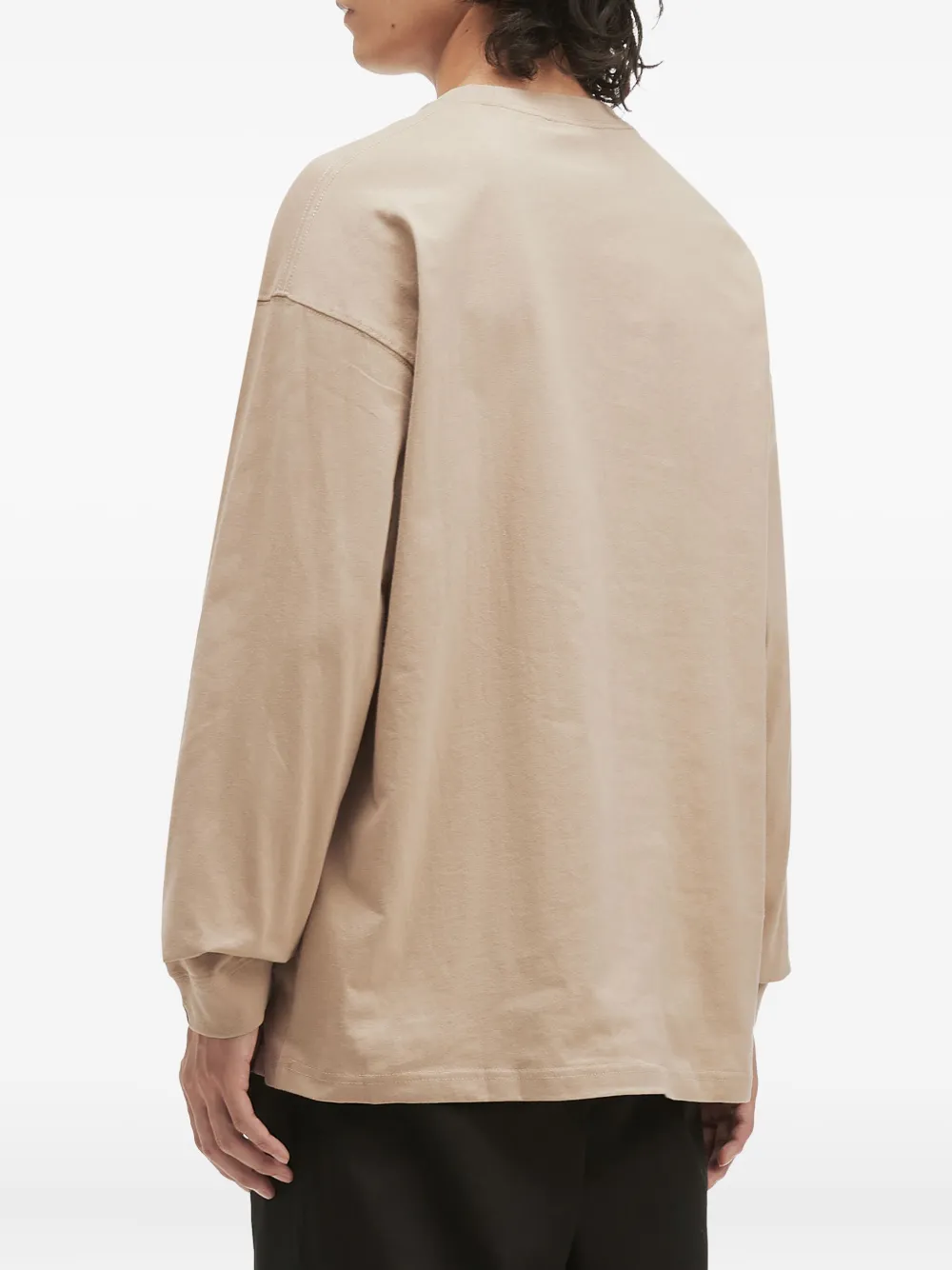 Fingercroxx Embroidered Long-sleeve T-shirt In Brown