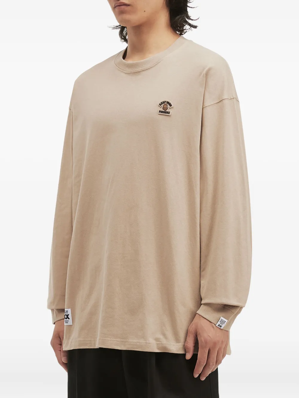 Fingercroxx Embroidered Long-sleeve T-shirt In Brown