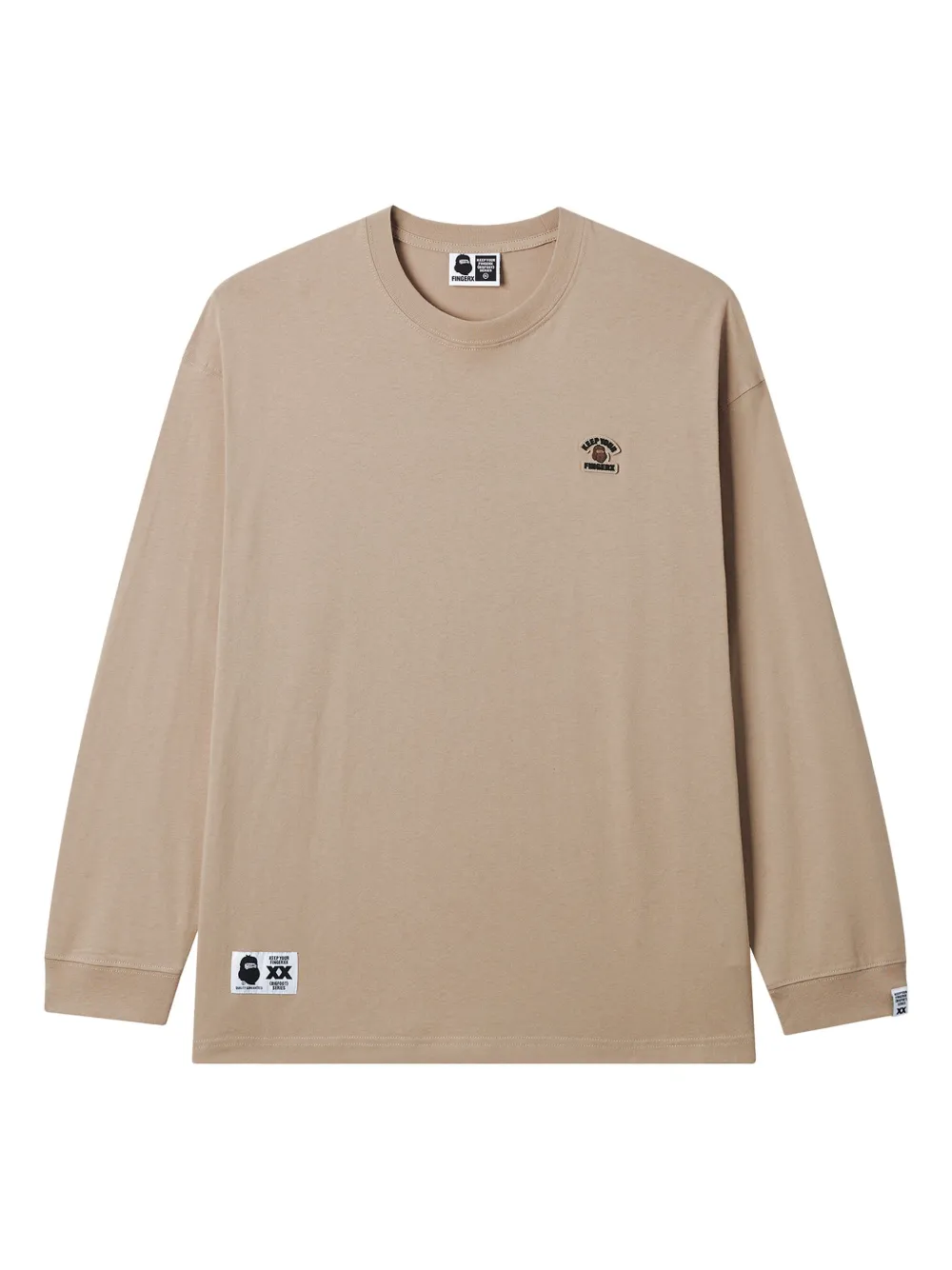 Fingercroxx Embroidered Long-sleeve T-shirt In Brown