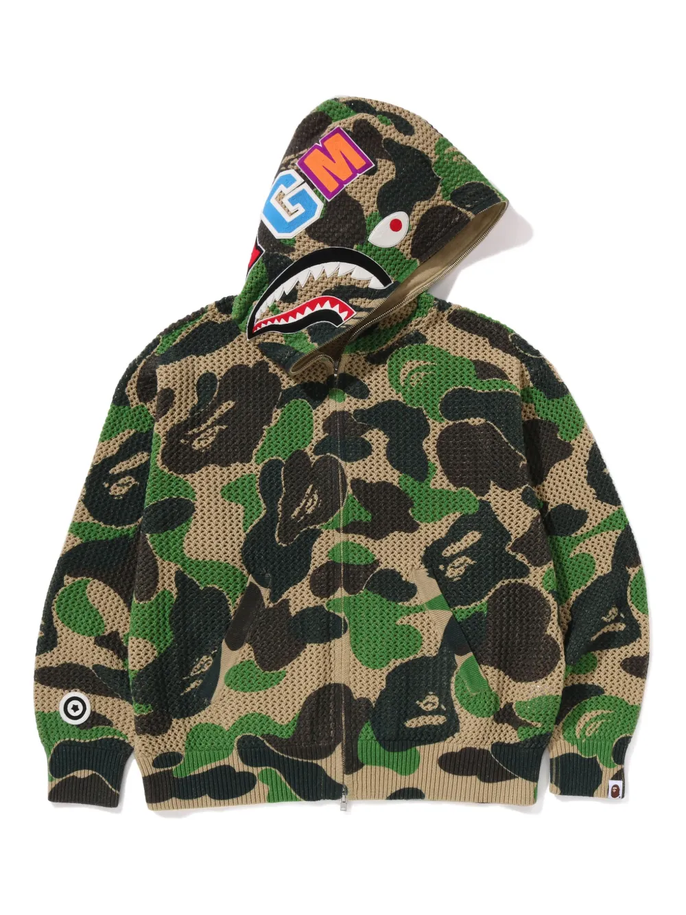 A BATHING APE Hoodie met camouflageprint Groen