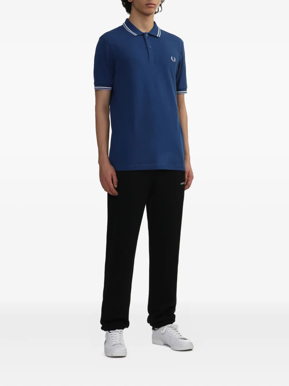 Fred Perry Poloshirt met gestreepte kraag Blauw