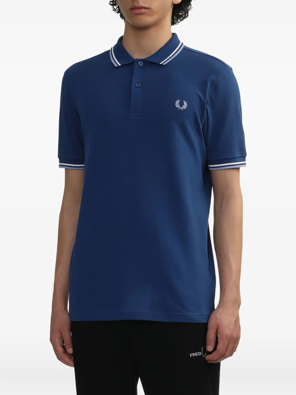 Fred Perry Poloshirt met gestreepte kraag Blauw