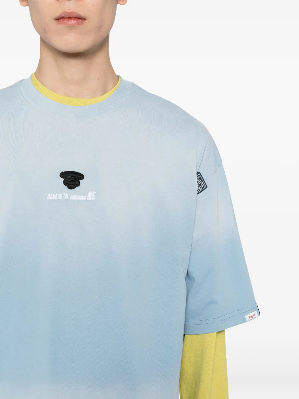 AAPE BY *A BATHING APE T-shirt met tie-dye print Blauw