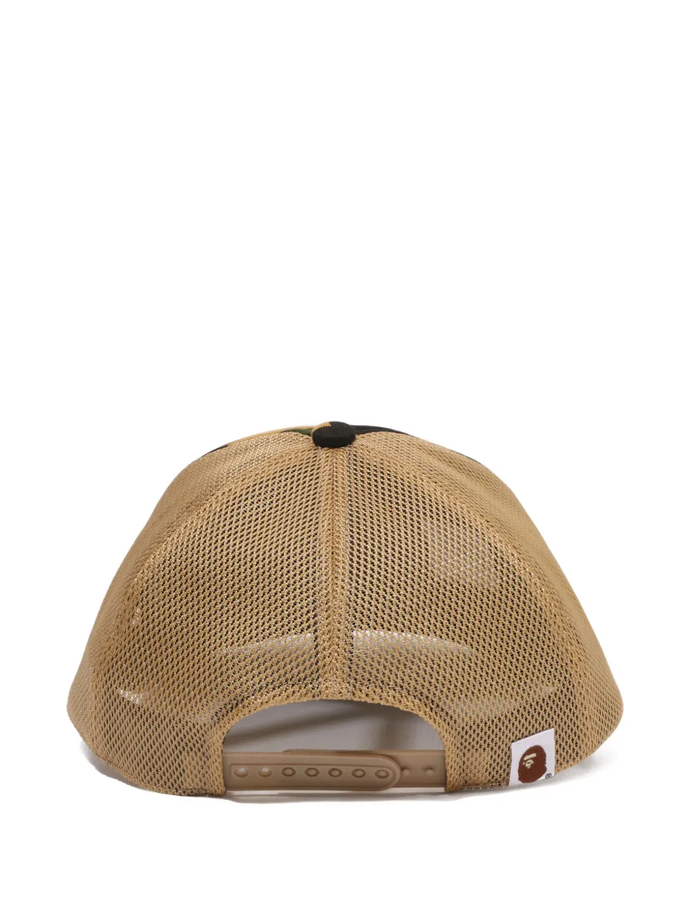 A BATHING APE Pet met camouflageprint en mesh rug Geel