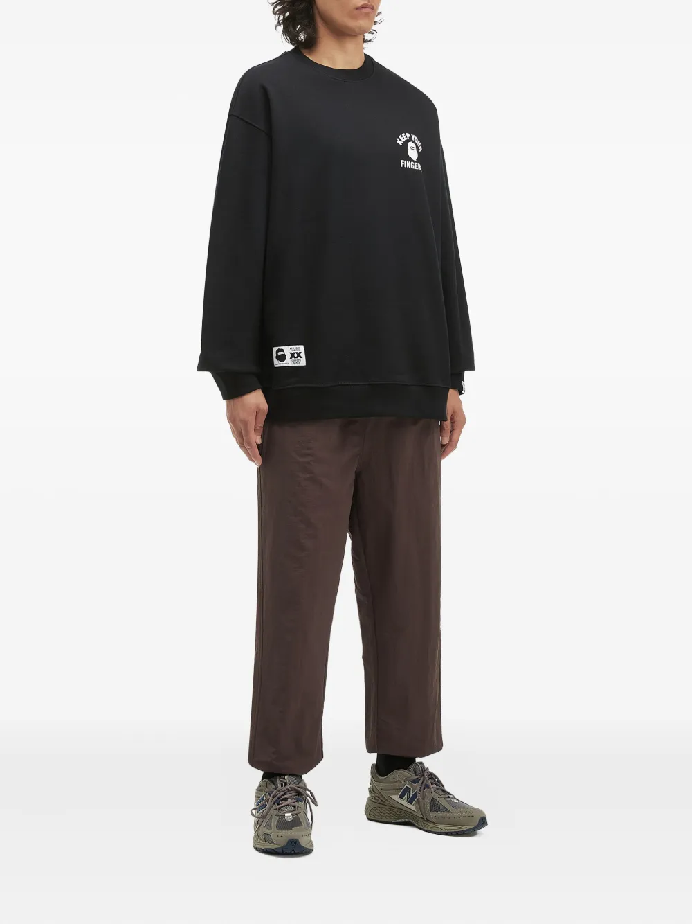 FINGERCROXX Broek met logopatch - Bruin