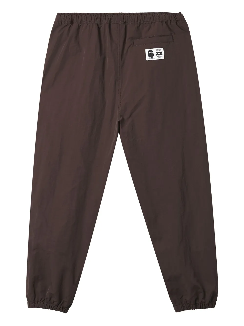 Fingercroxx Logo-patch Elasticated Trousers In Brown