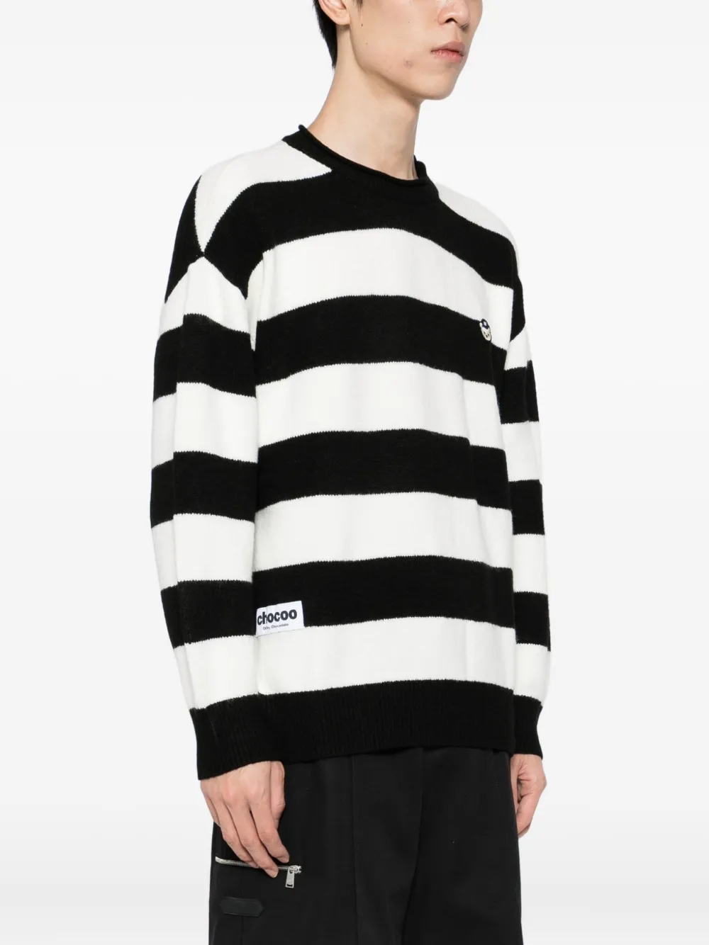 Chocoolate Striped Jumper In Black