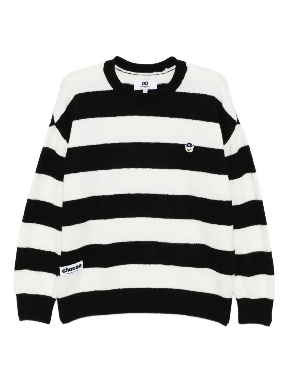 Chocoolate Striped Jumper In Black