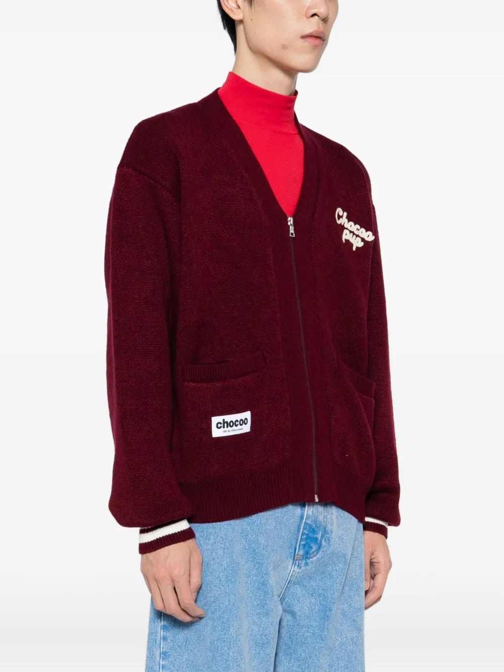 CHOCOOLATE Intarsia vest Rood