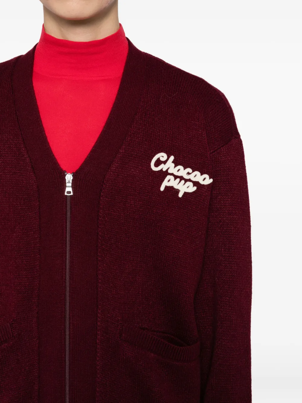 CHOCOOLATE Intarsia vest Rood