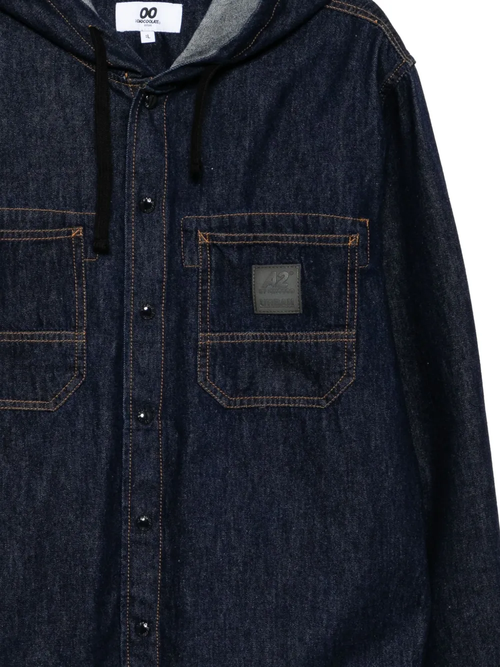 Chocoolate Hooded Denim Shirt In Blue