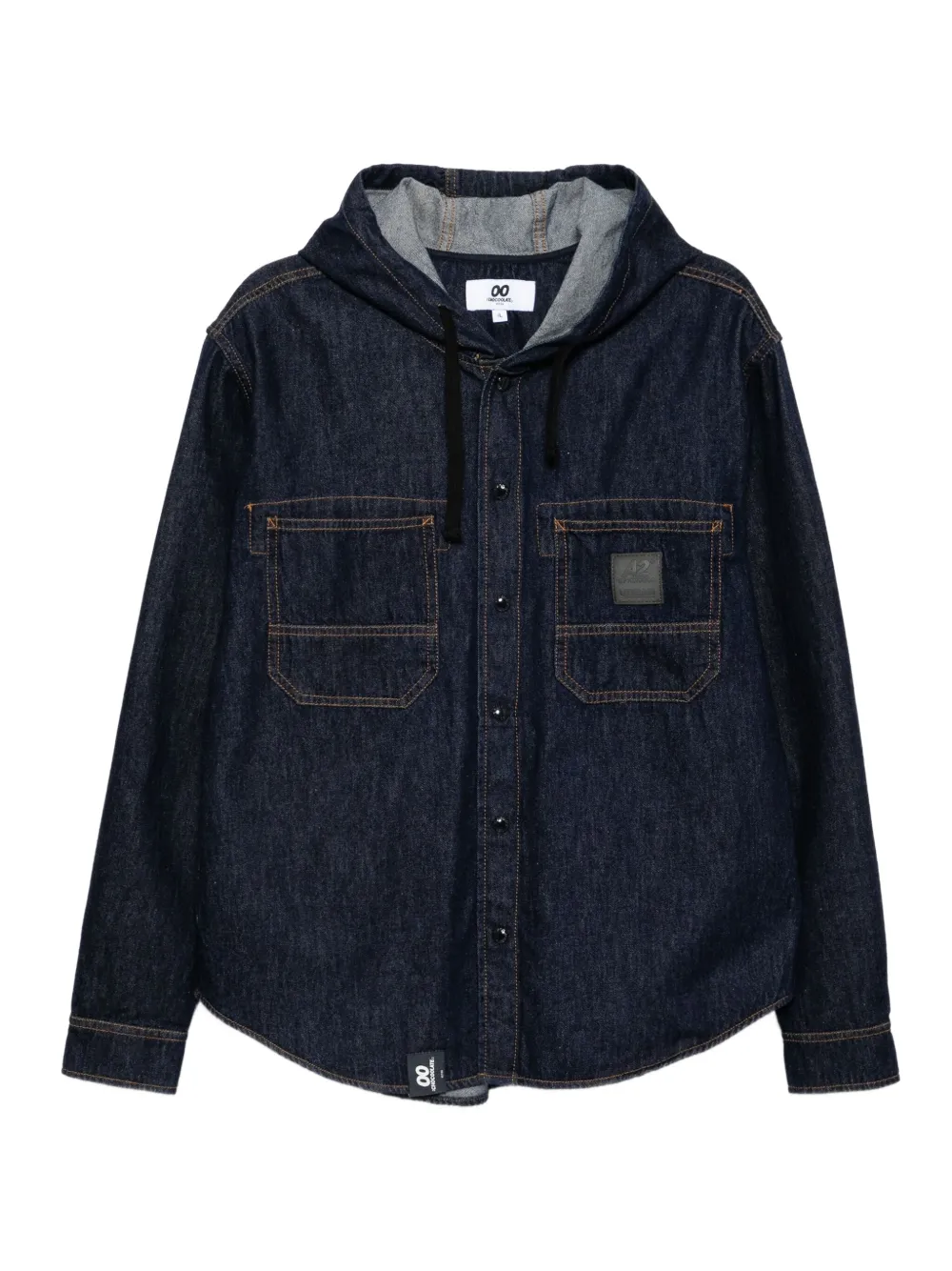 CHOCOOLATE hooded denim shirt | Blue | Image 1