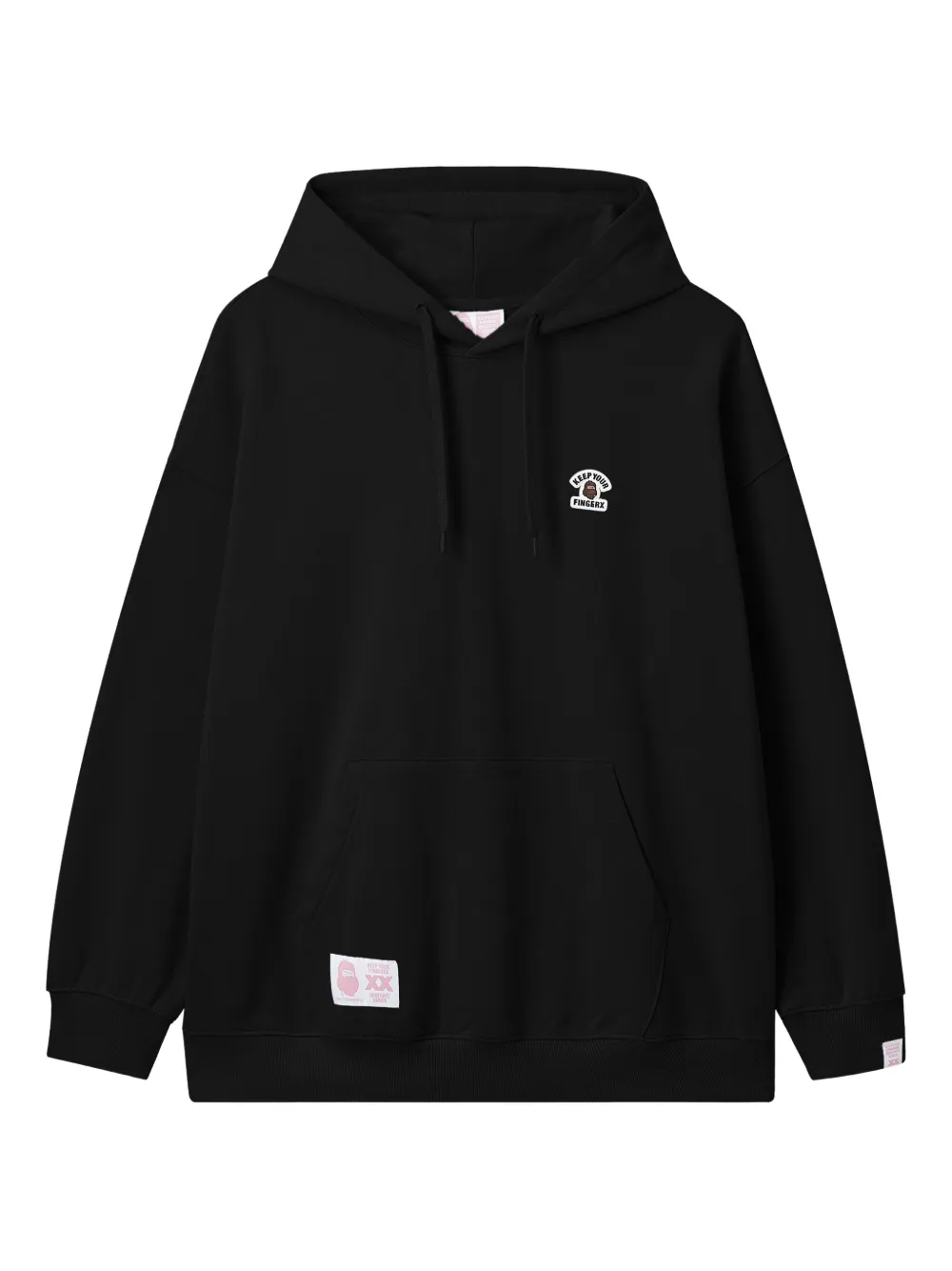 FINGERCROXX logo-appliqué hoodie | Black | Image 1