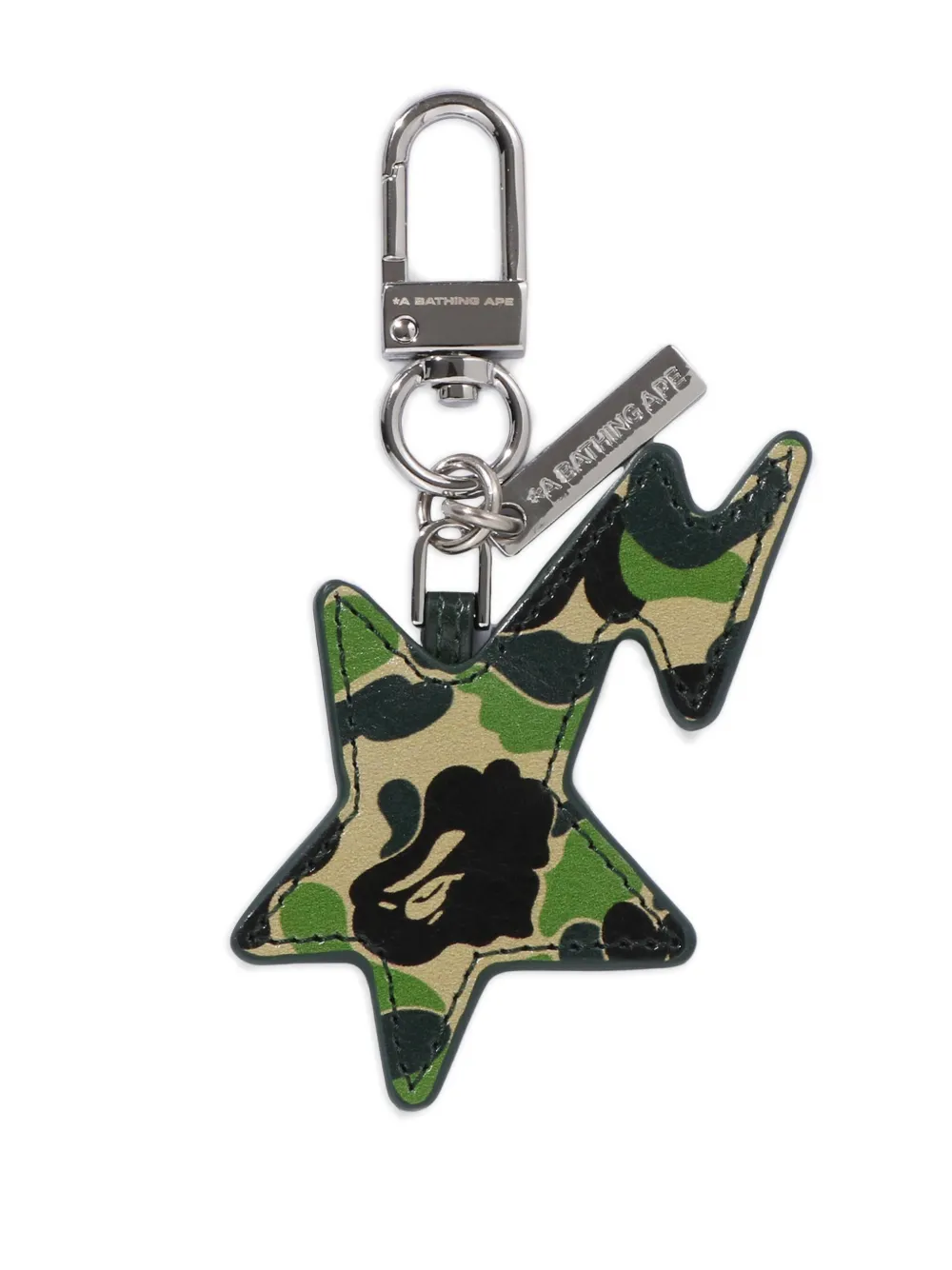 A BATHING APE Sleutelhanger met bliksemflits Groen