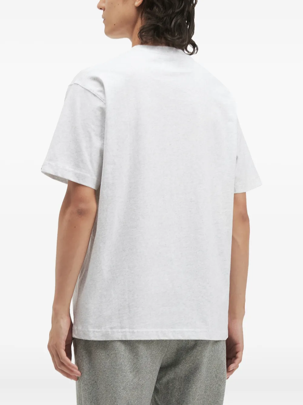 Fingercroxx Logo-patch Cotton T-shirt In Gray