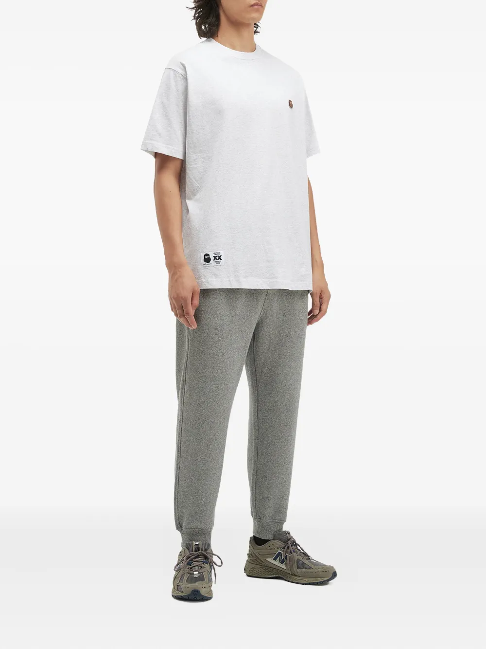 Fingercroxx Logo-patch Cotton T-shirt In Gray