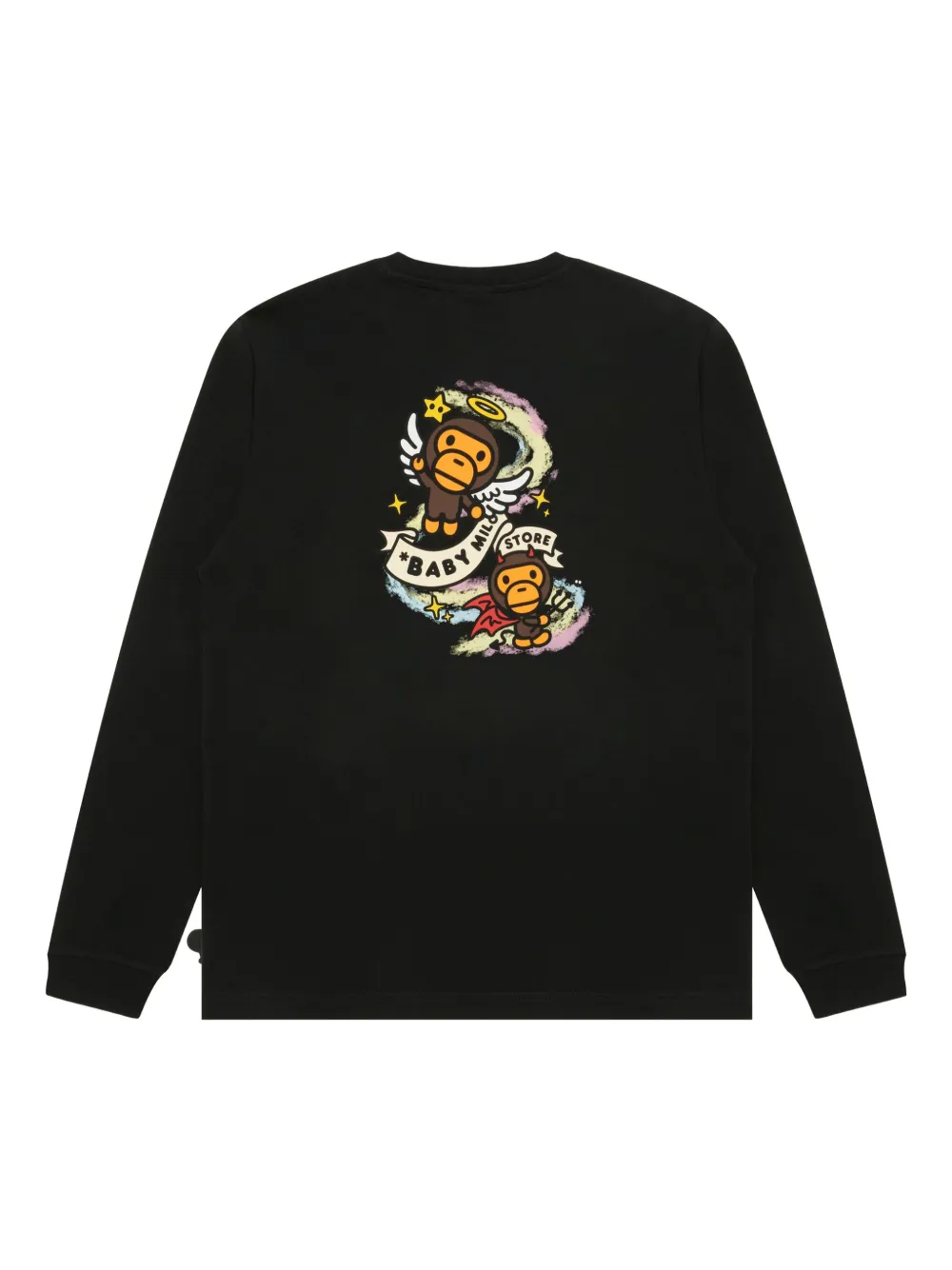 *baby Milo® Store By *a Bathing Ape® Angel Devil Long-sleeved Sweatshirt In Black