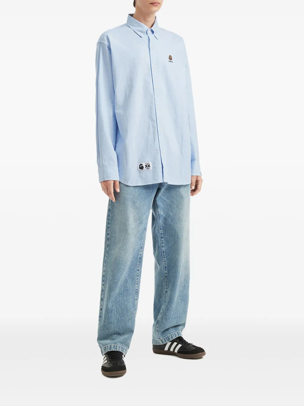 FINGERCROXX logo-patch cotton shirt | Image 2