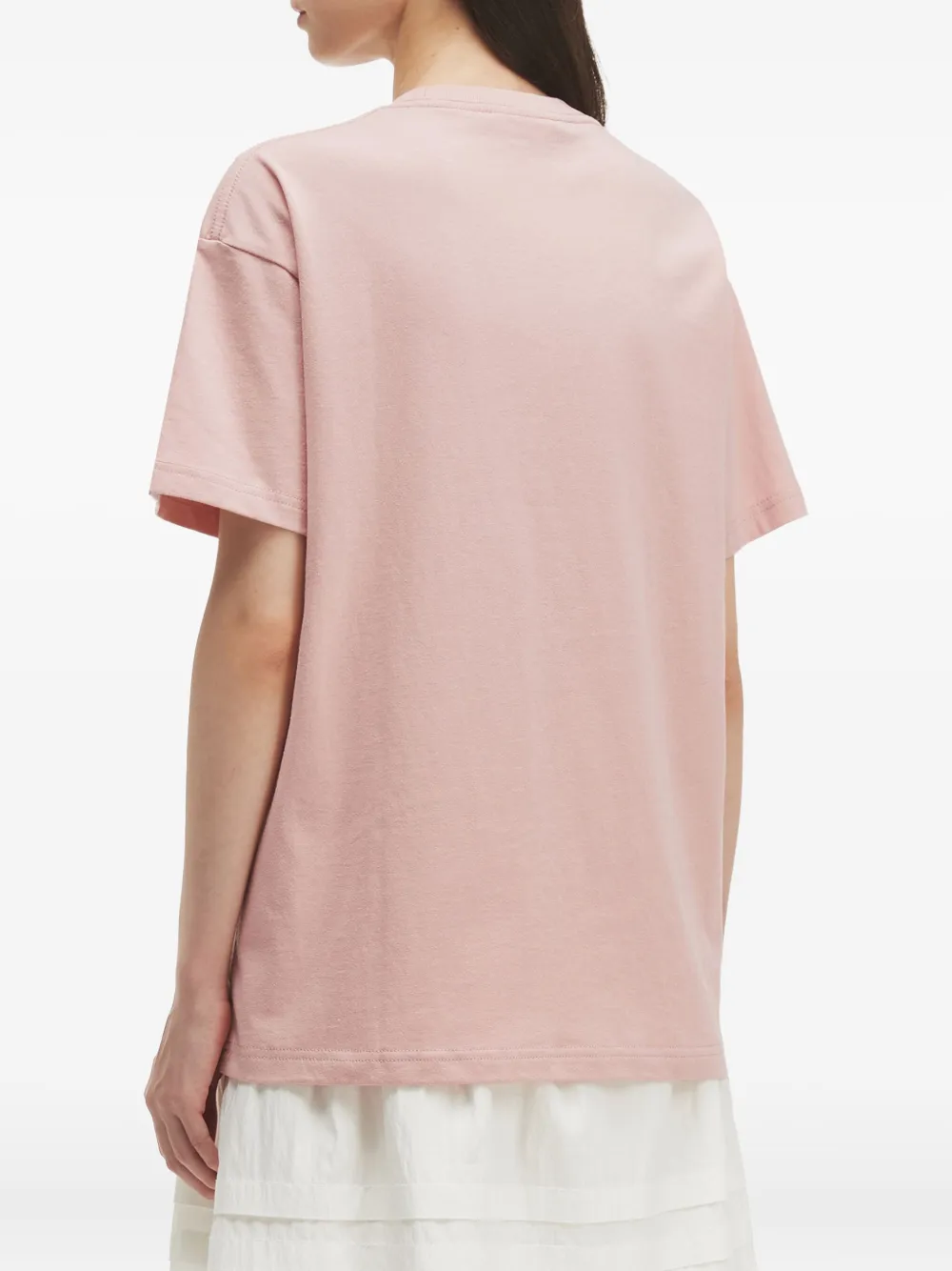 Fingercroxx Embroidered Cotton T-shirt In Pink
