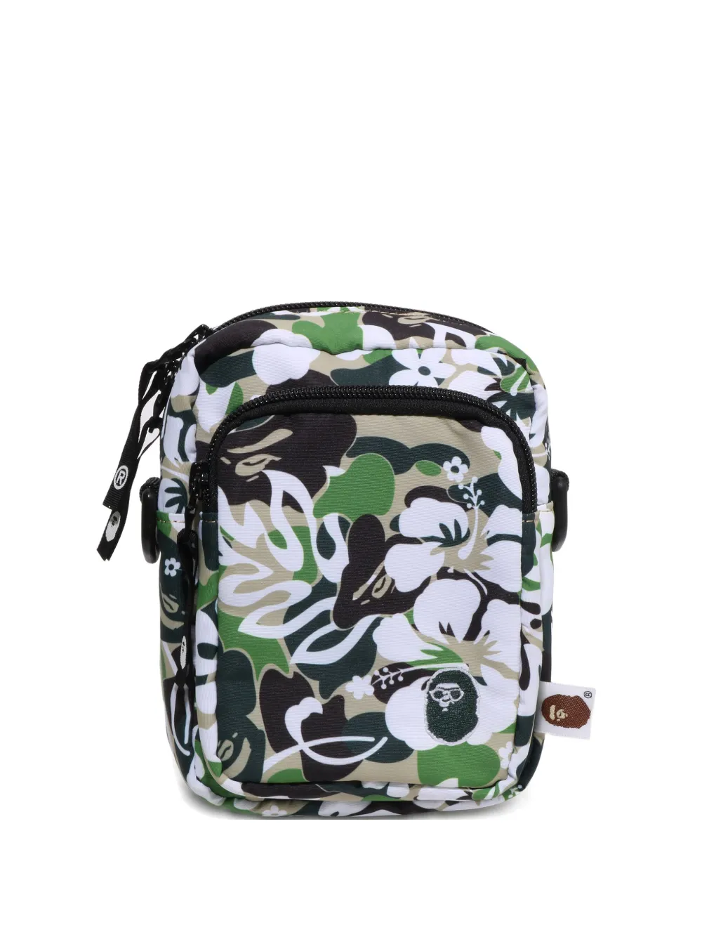 A BATHING APE® hibiscus-print camouflage messenger bag - グリーン A BATHING APE® hibiscus-print camouflage messenger bag - グリーン