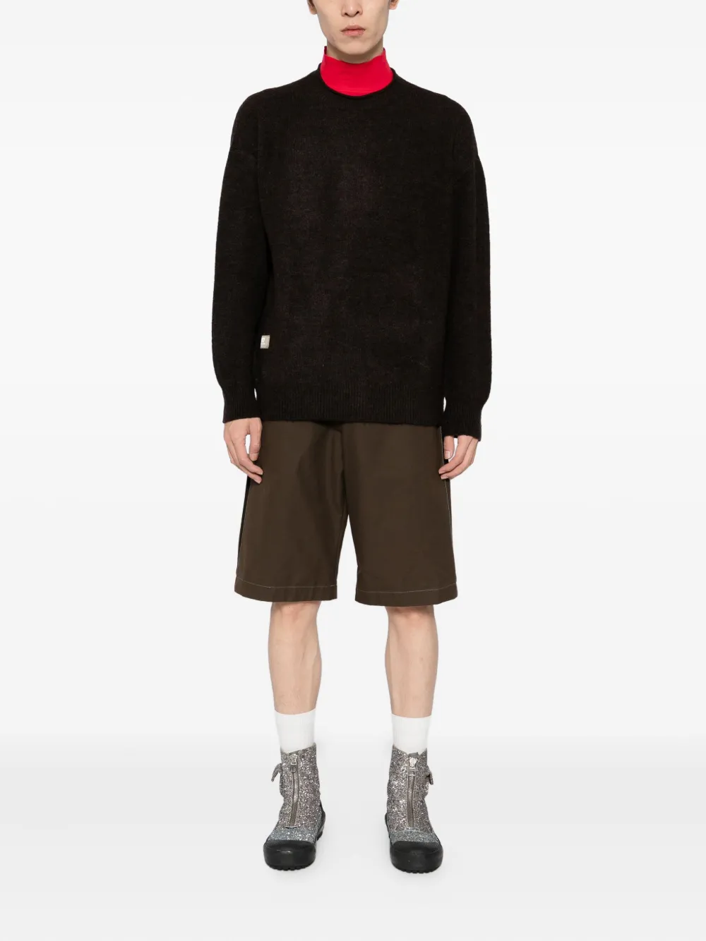 CHOCOOLATE Trui met logopatch - Bruin