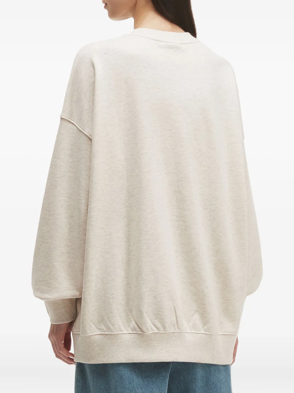 Fingercroxx Logo-patch Cotton Sweatshirt In Neutral