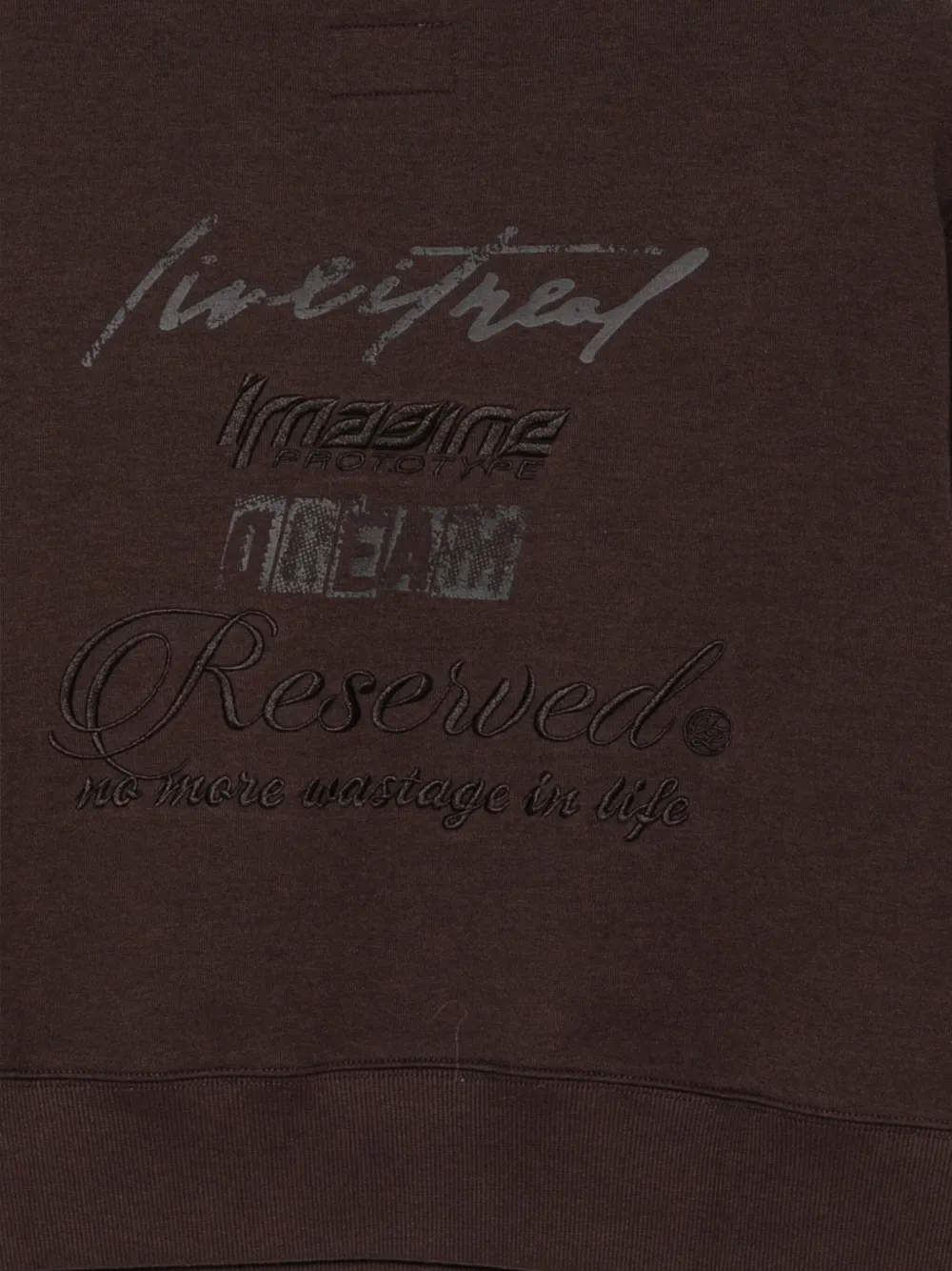 Izzue Embroidered-slogan Sweatshirt In Brown