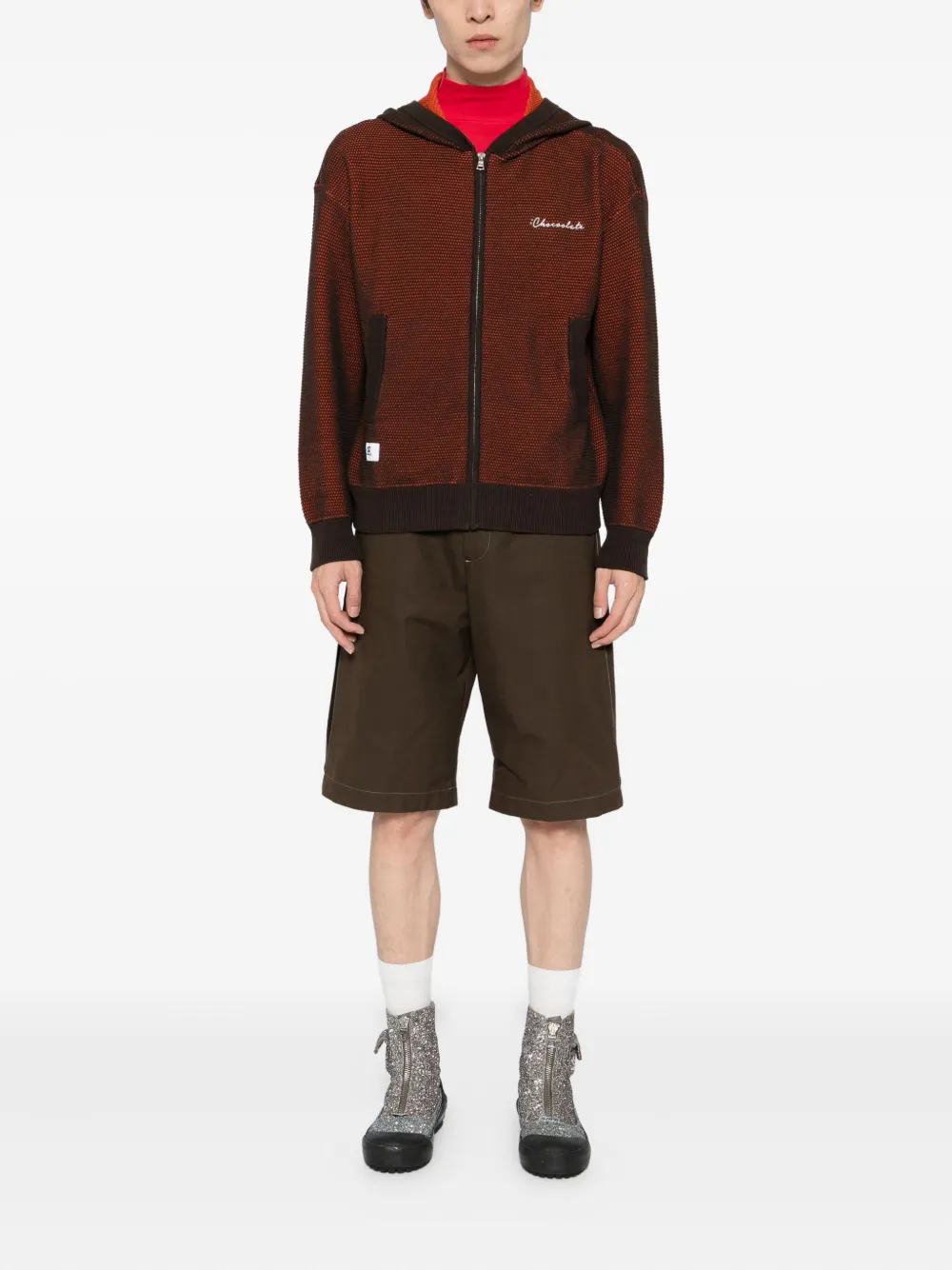 Chocoolate Hoodie Mit Logo-stickerei In Brown