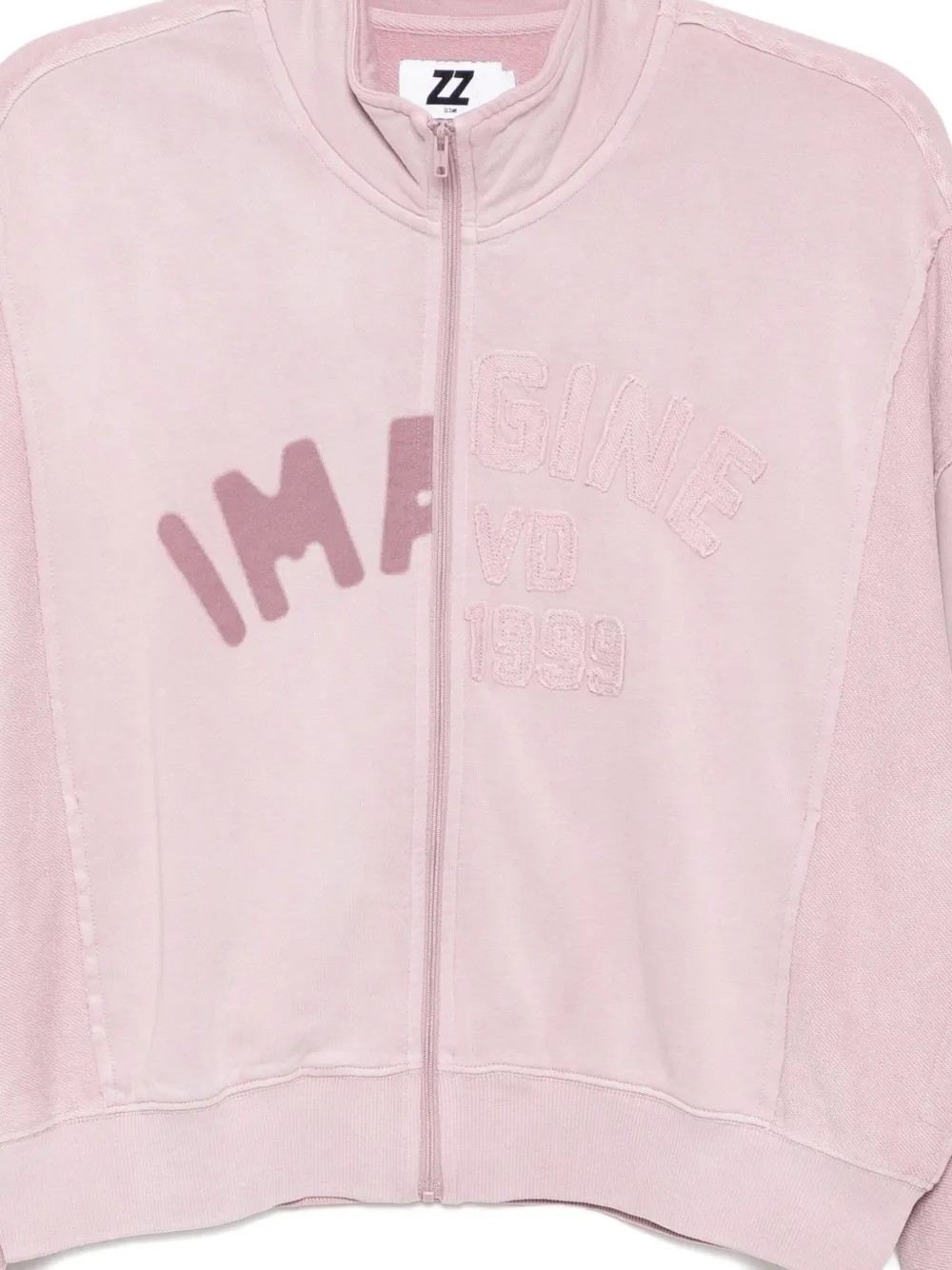 Izzue Panelled Cotton Sweatshirt In Pink