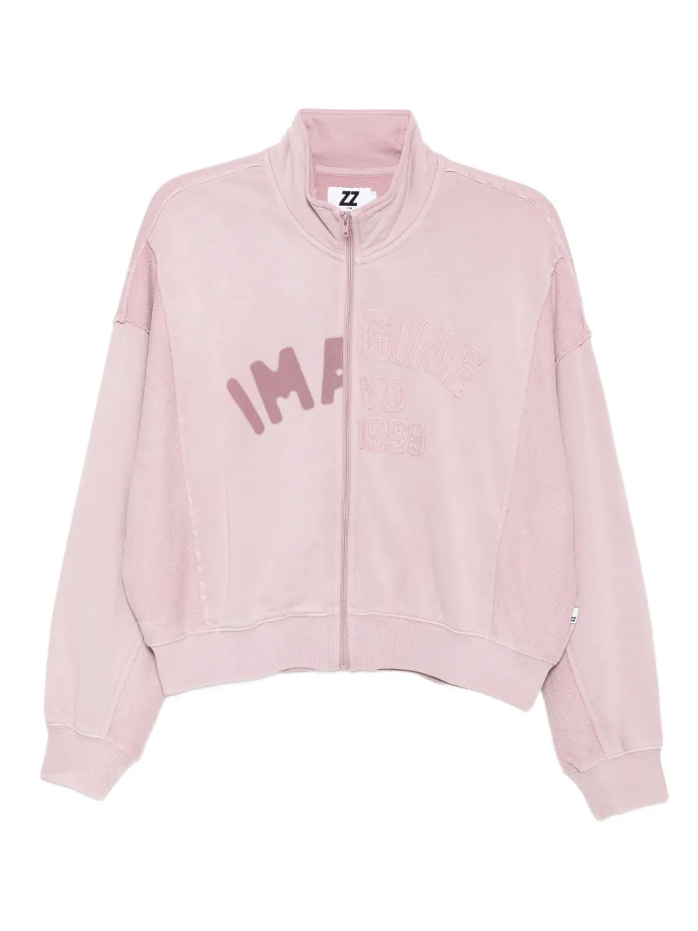 Izzue Panelled Cotton Sweatshirt In Pink