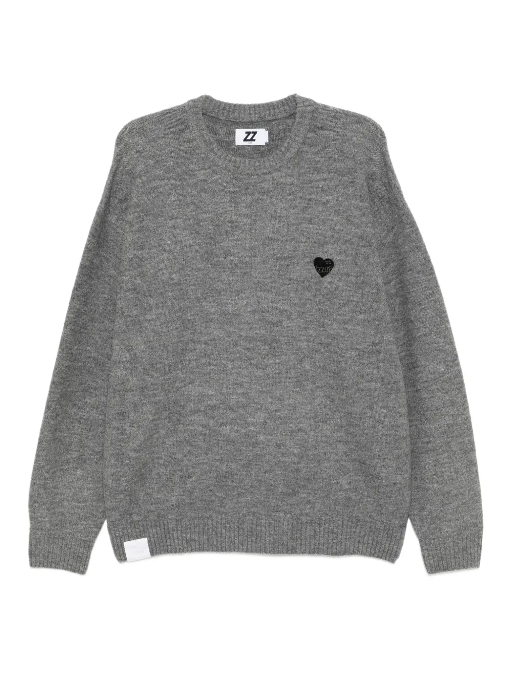 izzue heart-logo crew-neck sweater | Grey | Image 1