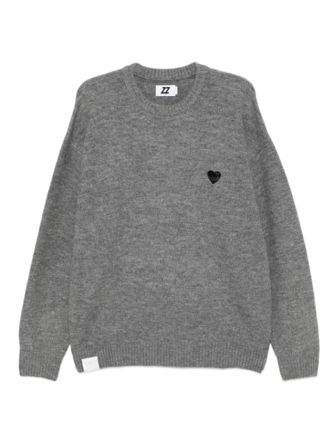 izzue heart-logo crew-neck sweater 