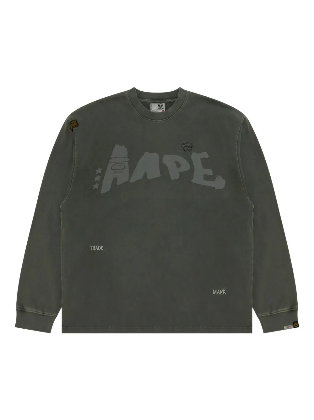 AAPE BY *A BATHING APE T-shirt met logo en lange mouwen Groen
