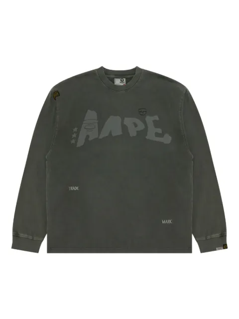 AAPE BY *A BATHING APE® T-shirt met logo en lange mouwen