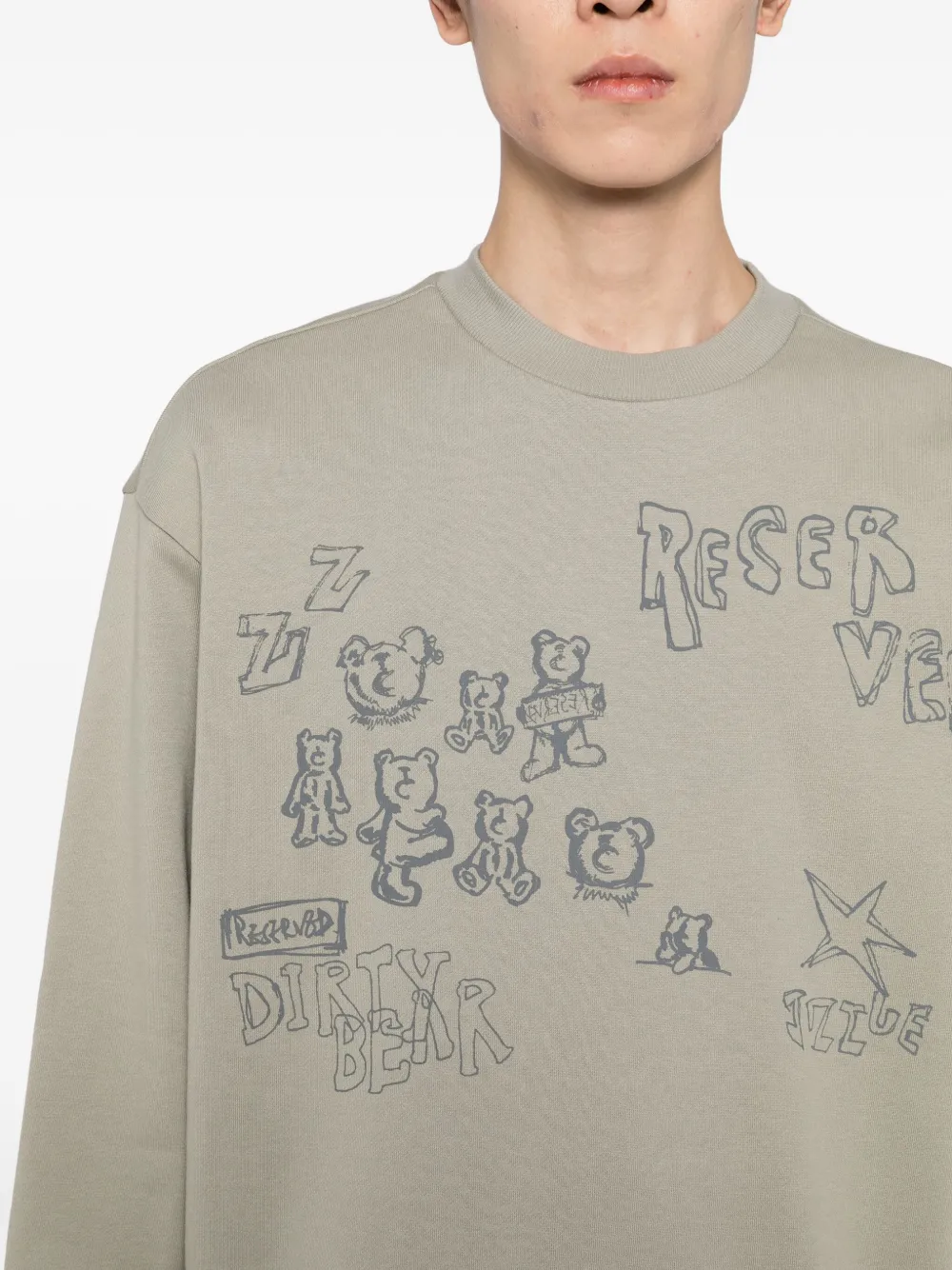 izzue Sweater met print Groen