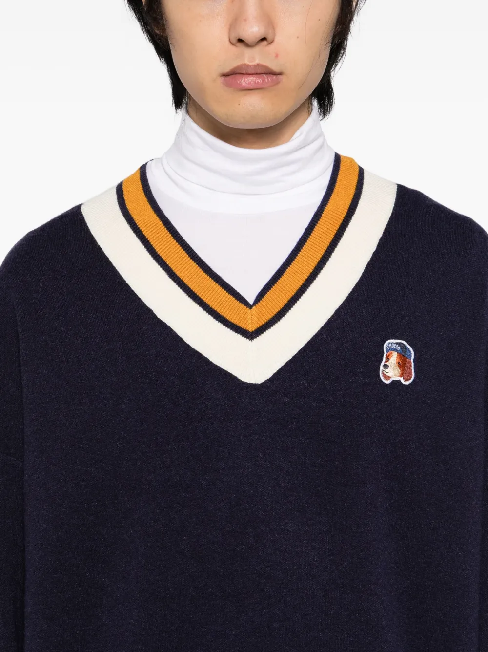 Chocoolate Pullover Mit V-ausschnitt In Blue
