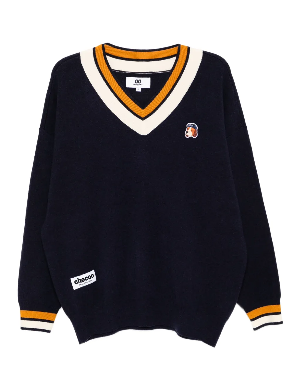 Chocoolate Pullover Mit V-ausschnitt In Blue