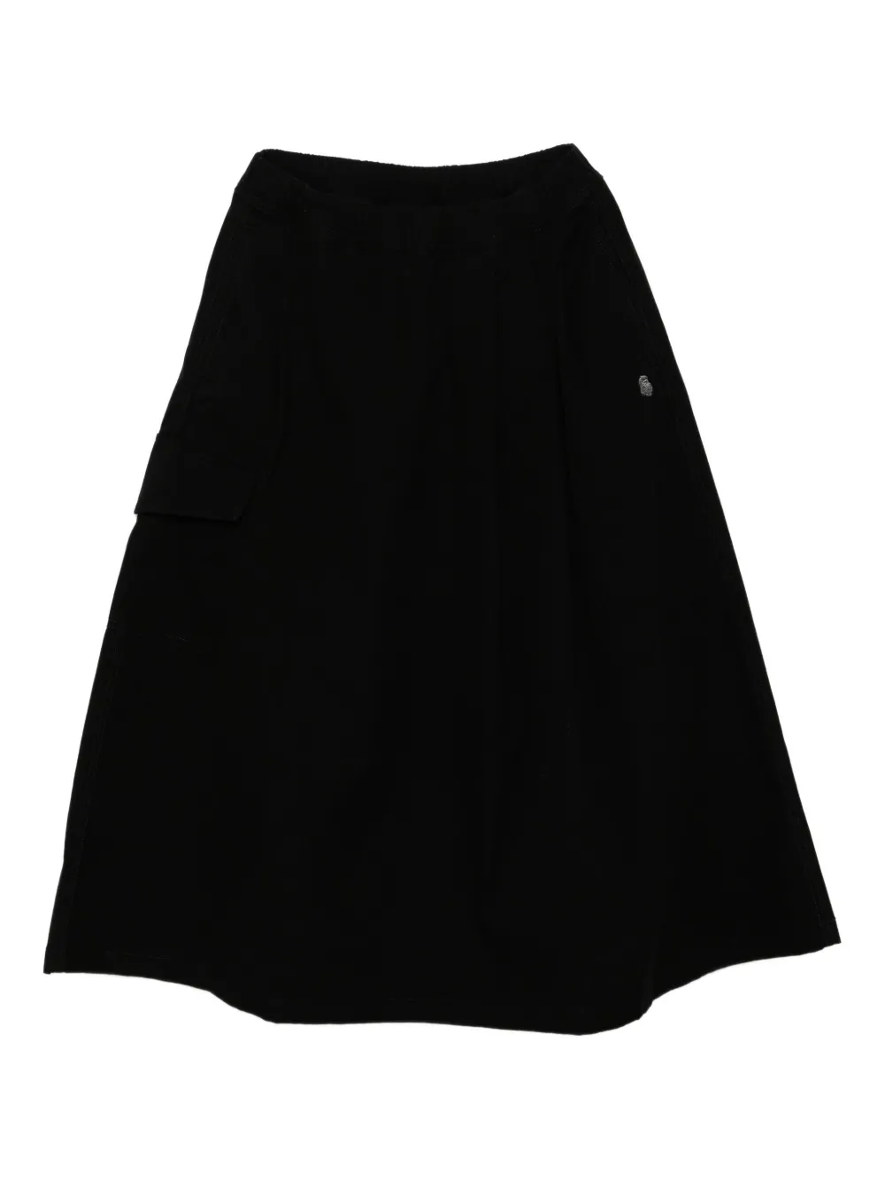 Fingercroxx Side-pocket Midi Skirt In Black