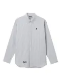FINGERCROXX striped logo-patch shirt - Black